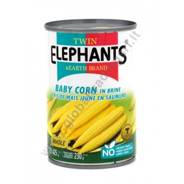 TWIN ELEPHANTS YOUNG BABY CORN - PANNOCCHIETTE DI MAIS 24x425g